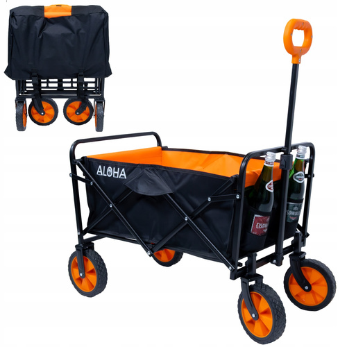 Wózek plażowy Werkstar ALOHA czarno-pomarańczowy