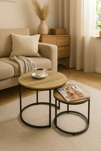 Zestaw stolików Belivio MOCCA ROYAL OAK