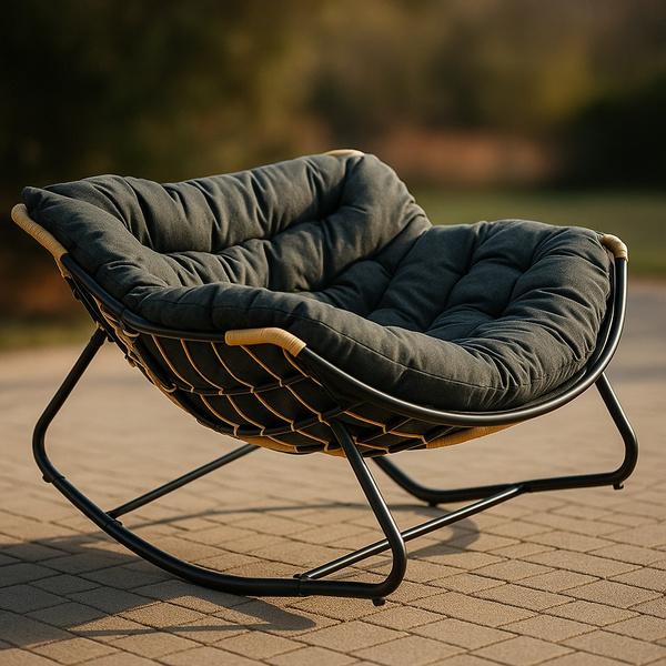 Fotel bujany Belivio NUVIO Dark Grey