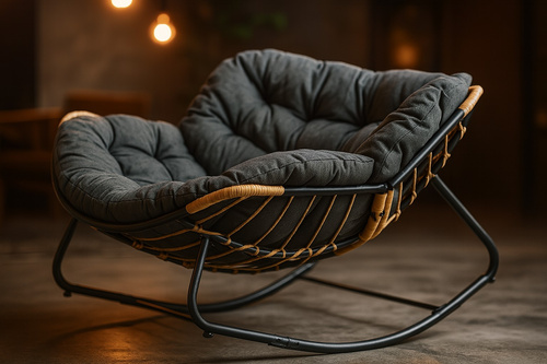 Fotel bujany Belivio NUVIO Dark Grey