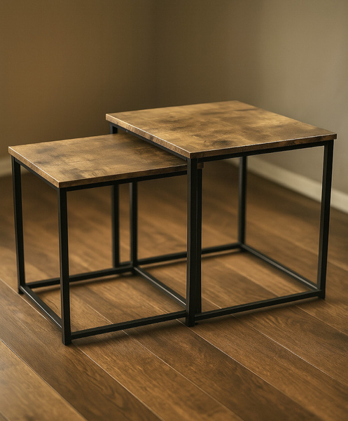 Zestaw stolików Belivio VERSO RUSTICAL OAK