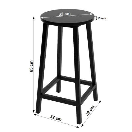 Stołek barowy Belivio TONO SOLID BLACK