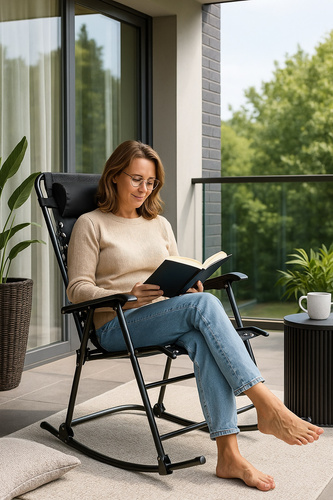 Fotel bujany Belivio RAY Black