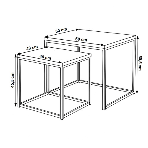 Zestaw stolików Belivio VERSO ROYAL OAK