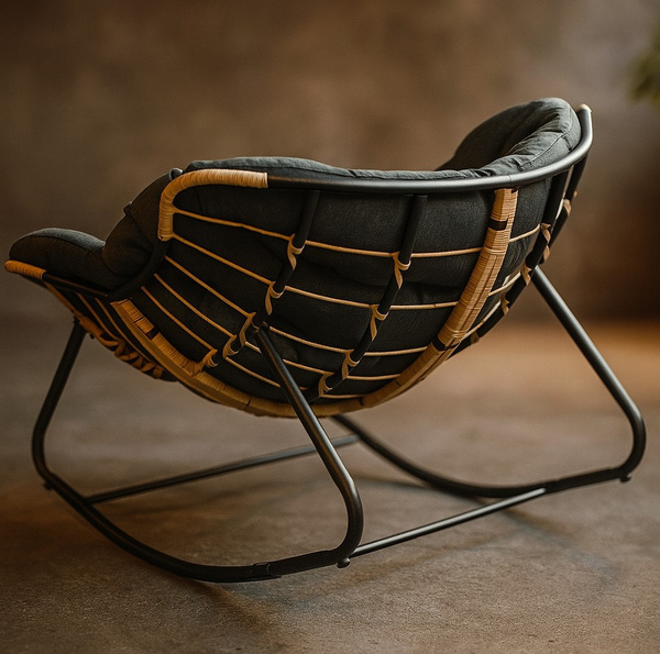 Fotel bujany Belivio NUVIO Dark Grey