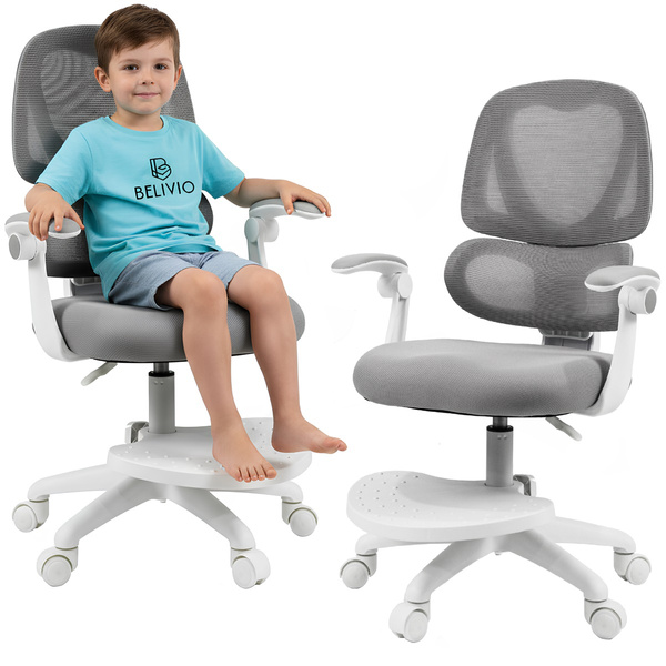 Fotel obrotowy Belivio OSKAR szary