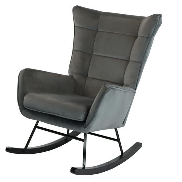 Fotel bujany Belivio BOLZANO grafitowy