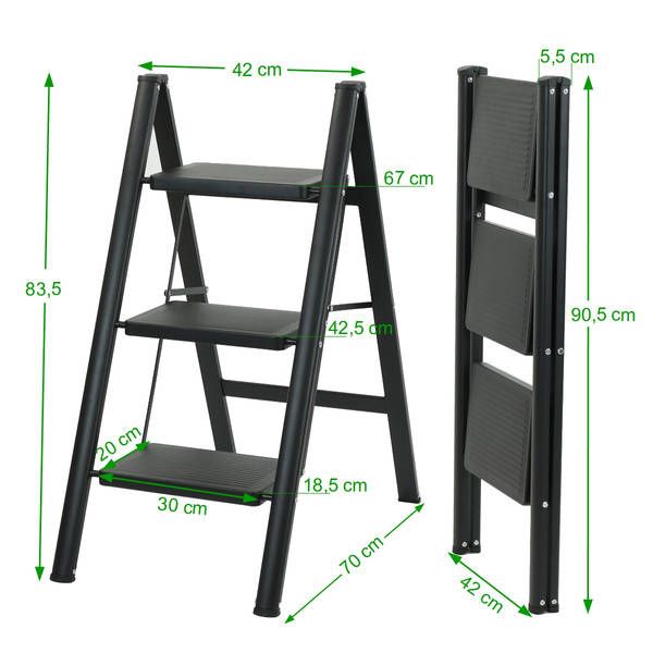 Drabinka 3-stopniowa Werkstar EMMA Black