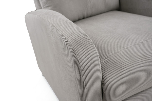 Fotel rozkładany Belivio TORINO szary sztruks