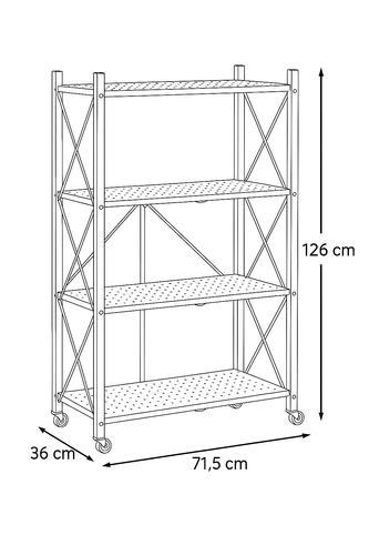 Regał Belivio SIMON Black 4-poziomowy