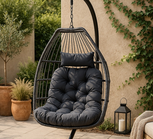 Fotel wiszący Belivio FLORES grafitowy