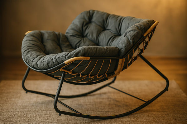 Fotel bujany Belivio NUVIO Dark Grey