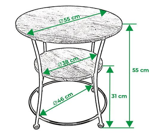 Stolik kawowy Belivio CARLO RUSTICAL OAK