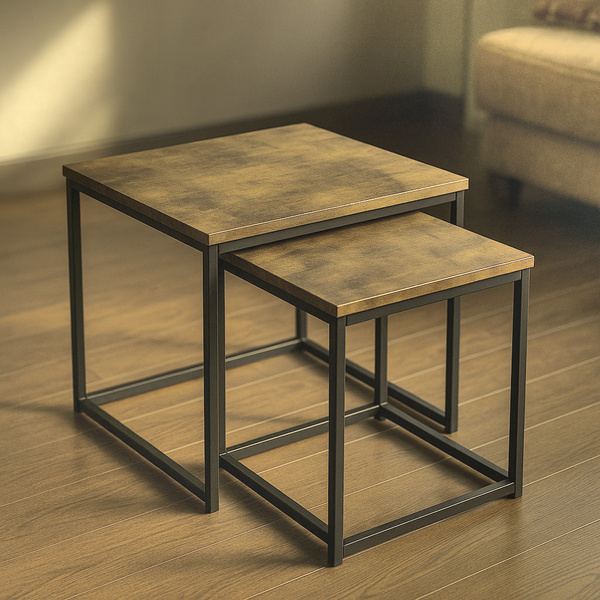 Zestaw stolików Belivio VERSO RUSTICAL OAK