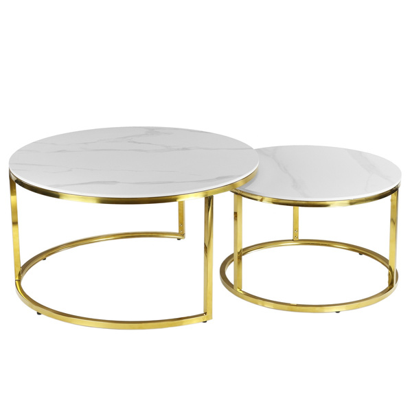 Zestaw stolików Belivio LUNA GOLD