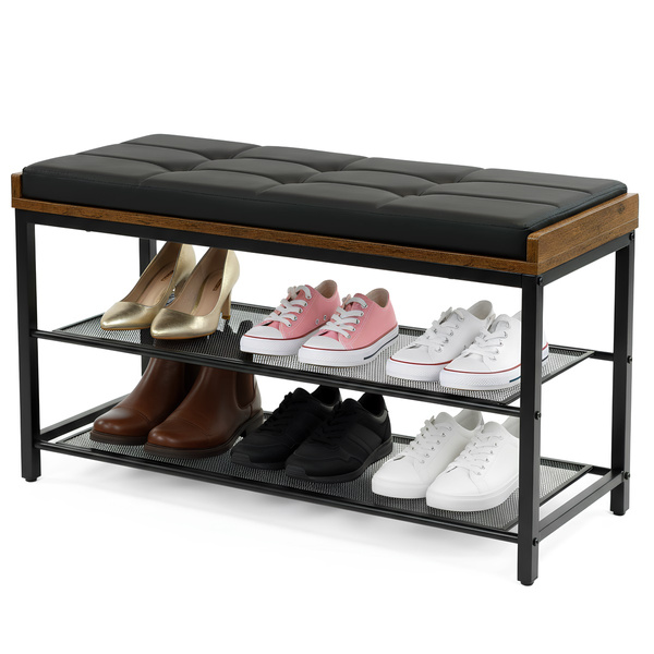 Półka na buty z siedziskiem Belivio NELLY Rustical Oak