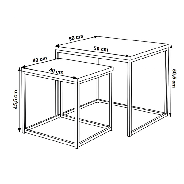 Zestaw stolików Belivio VERSO ROYAL OAK