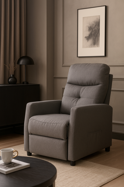 Fotel rozkładany Belivio VENICE grafitowy