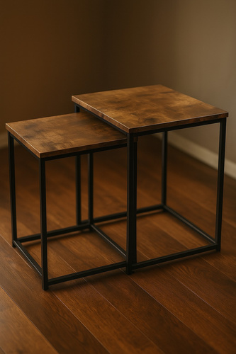 Zestaw stolików Belivio VERSO RUSTICAL OAK