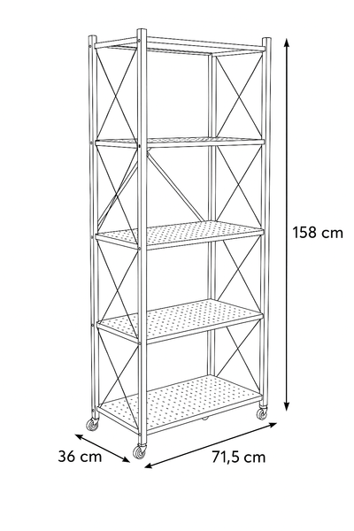 Regał Belivio SIMON Black 5-poziomowy