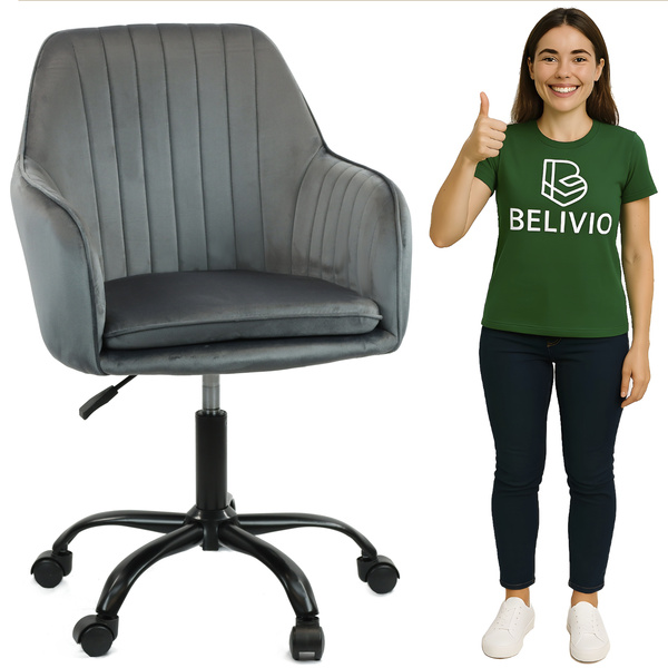 Fotel obrotowy Belivio SIENA grafitowy