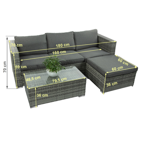 Zestaw mebli ogrodowych Belivio RIVA