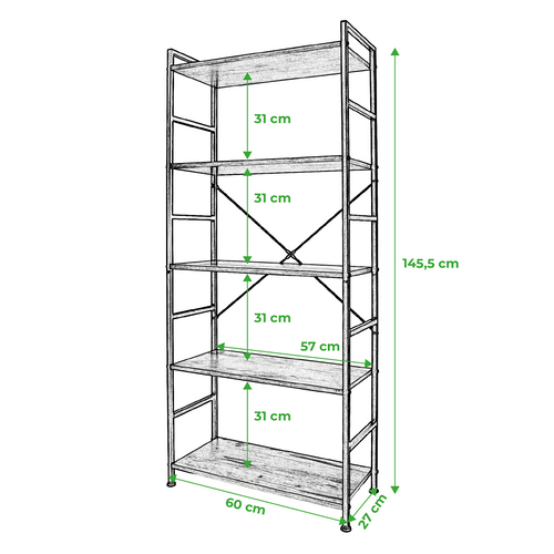 Regał Belivio FOGO RUSTICAL OAK