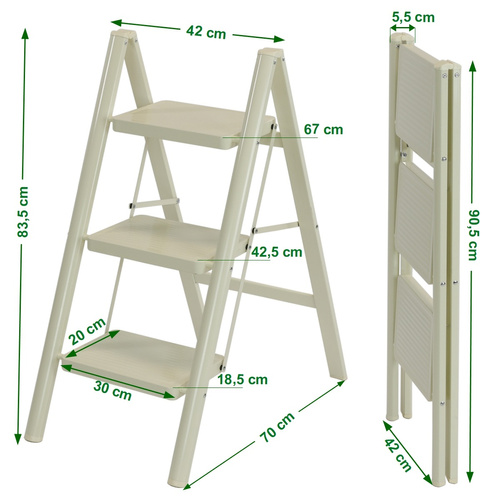 Drabinka 3-stopniowa Werkstar EMMA White