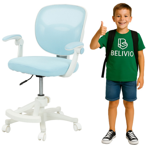 Fotel obrotowy Belivio ELMO niebieski