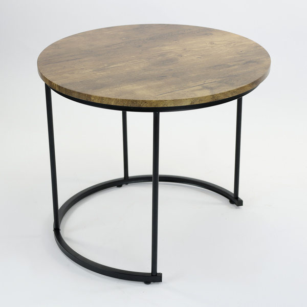 Zestaw stolików Belivio MOCCA RUSTICAL OAK