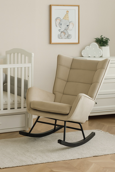 Fotel bujany Belivio BOLZANO beżowy