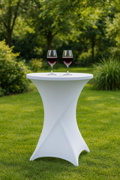 Pokrowiec/obrus na stoł koktajlowy BELIVIO WESTA WHITE