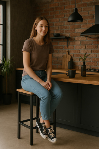 Zestaw dwóch stołków barowych Belivio PAX ROYAL OAK