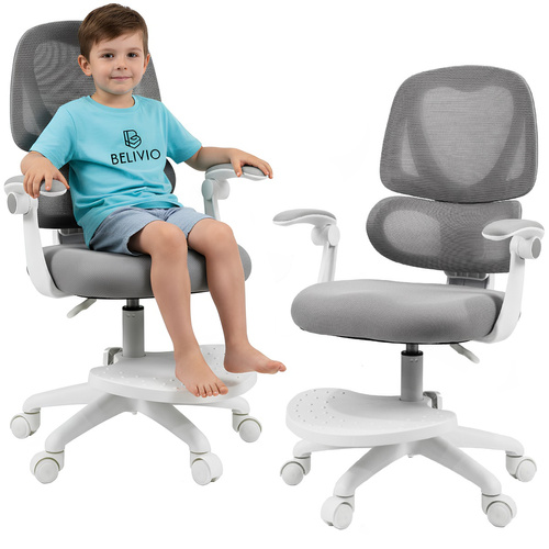 Fotel obrotowy Belivio OSKAR szary