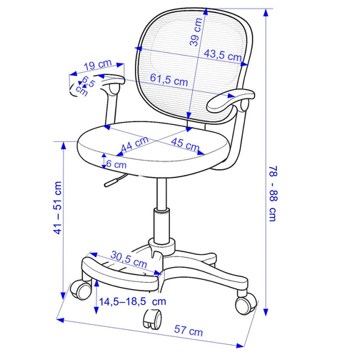 Fotel obrotowy Belivio ELMO szary