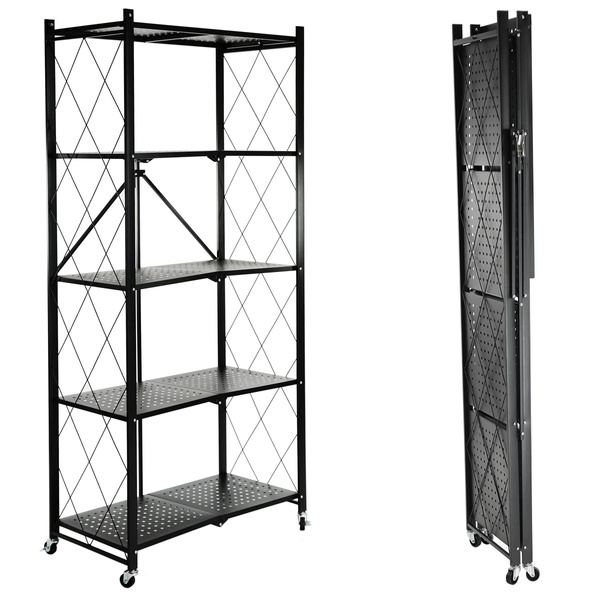 Regał Belivio SIMON Black 5-poziomowy