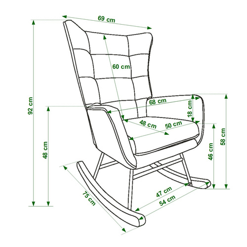 Fotel bujany Belivio BOLZANO beżowy