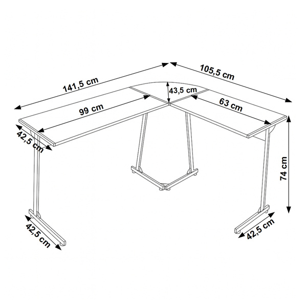 Biurko narożne Belivio ARDEN Honey Oak
