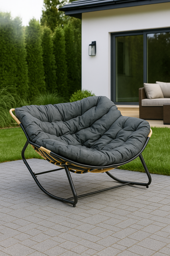 Fotel bujany Belivio NUVIO Dark Grey