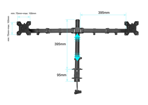 Uchwyt na dwa monitory ZYONIX ZETA