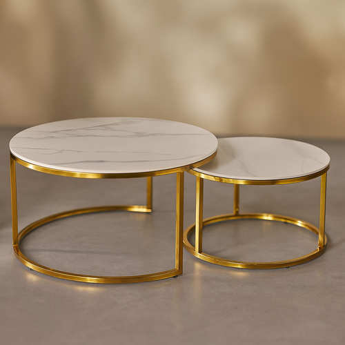 Zestaw stolików Belivio LUNA GOLD