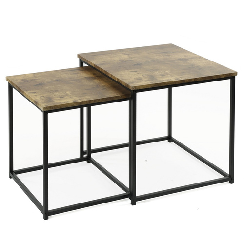 Zestaw stolików Belivio VERSO RUSTICAL OAK