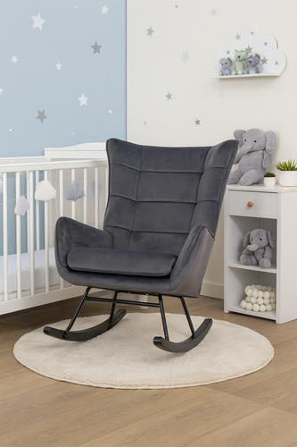 Fotel bujany Belivio BOLZANO grafitowy