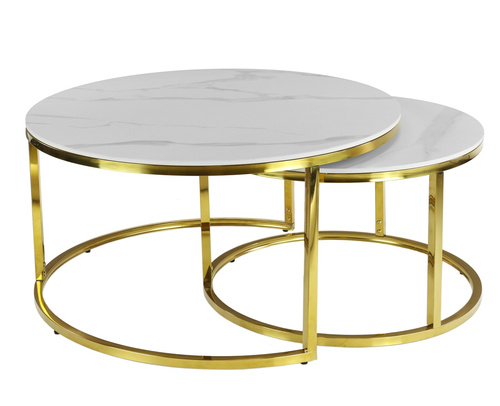 Zestaw stolików Belivio LUNA GOLD