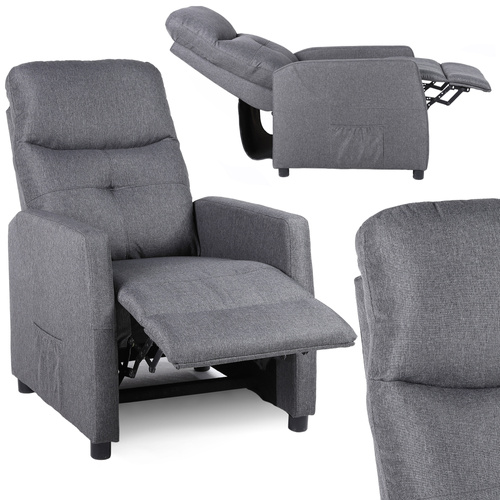 Fotel rozkładany Belivio VENICE grafitowy