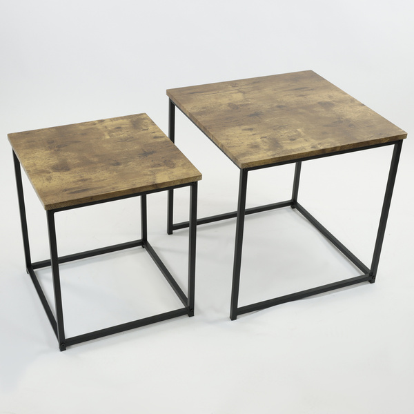 Zestaw stolików Belivio VERSO RUSTICAL OAK