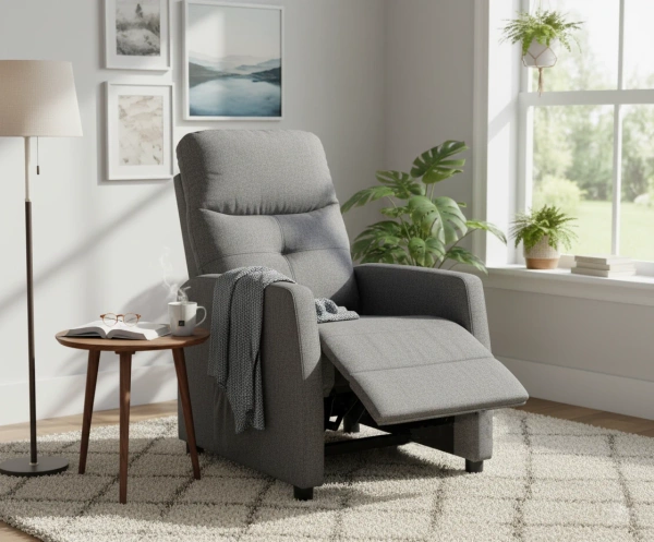 Fotel rozkładany Belivio VENICE grafitowy