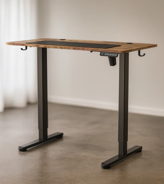 Biurko elektryczne 120x60 cm Zyonix TEVON Black Rustical Oak