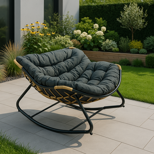 Fotel bujany Belivio NUVIO Dark Grey