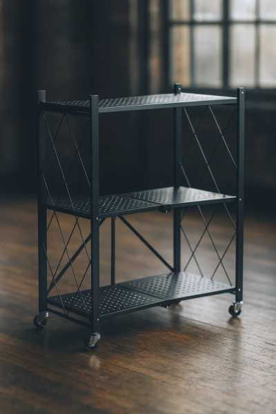 Regał Belivio SIMON Black 3-poziomowy